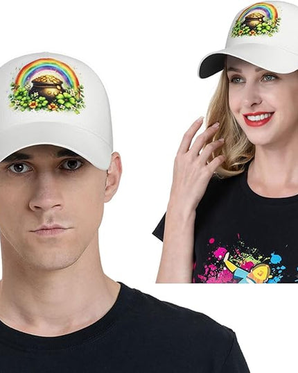 St. Patrick's Day Baseball Cap, Irish Green Clover Trucker Hat for Men Women, Fashion Adjustable Sun Visor Dad Hat