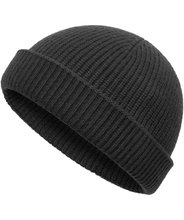 vidsel Thin Wool Fisherman Beanie Hat for Men Women Fall Winter,Short Knit Cuffed Fashion Trawler Skull Cap,Watch Cap