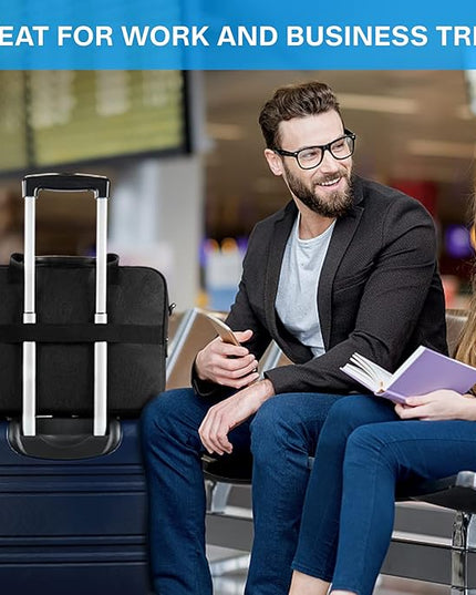 BAGSMART Laptop Bag, 15.6 Inch Briefcase Men, Lockable Computer Bag Work Bag, Water-Repellent Shoulder Messenger Bag Travel Office Business, Black