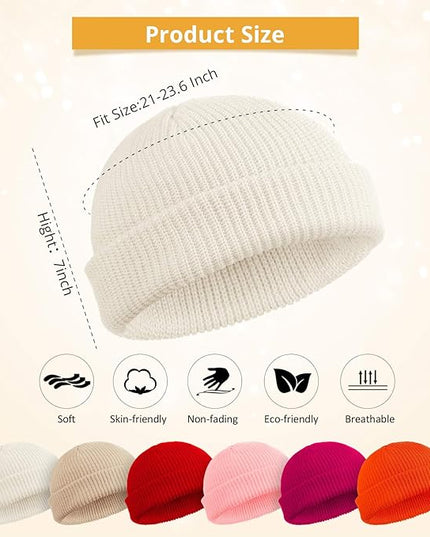SATINIOR Trawler Beanie Watch Hat Roll-up Edge Skullcap Fisherman Beanie for Women Men