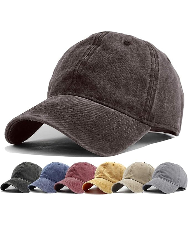 HH HOFNEN Men Women Washed Distressed Twill Cotton Baseball Cap Vintage Adjustable Dad Hat