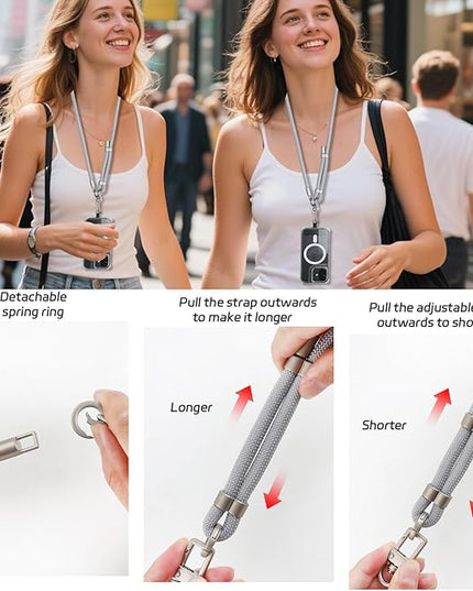 3-in-1 Adjustable Phone Lanyard Crossbody Cell Phone Neck Strap Universal Mobile Wrist Lanyard