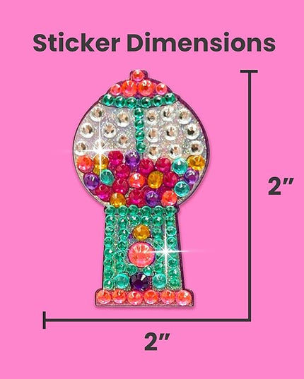StickerBeans® Rhinestone Stickers - Sweet Tooth 4-Pack, 2” x 2” Unique Sparkly Cut-to-Shape for Collecting, Trading, Decorating Laptops, Phone Cases, Scrapbooks - Kids, Teens, Adults