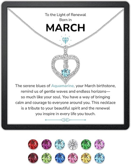 TRYNDI Birthstone Necklace for Women - Infinity 12 Months Birthstone Necklace, Christmas Gifts for Wife, Daughter, Girlfriend, Mom - Mother’s Day, Valentine’s, Anniversary, Birthday Gift for Her