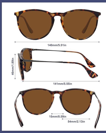WOWSUN Retro Polarized Sunglasses Womens 2026 Trendy Round Classic Glasses