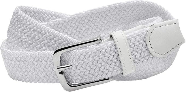 Falari Men Women Multicolored Elastic Stretch Braided Belt Canvas Fabric Woven No Holes Belt