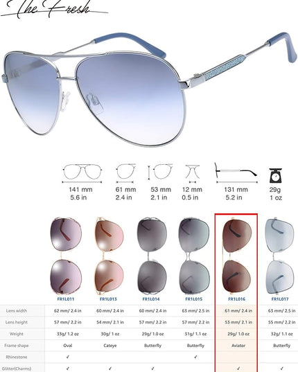The Fresh Classic Crystal Elegant Women Beauty Design Sunglasses Gift Box