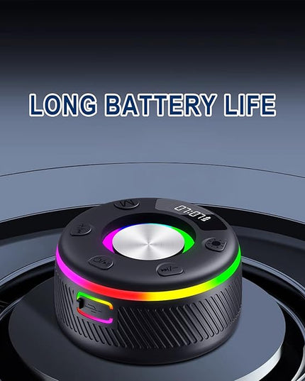Bluetooth Speaker, Shower Speaker, IP7 Waterproof Portable Speakers Bluetooth 5.4 with HD Sound, RGB Light/LED Display/Hands-Free Call/Suction Cup Perfect for Bathroom Sing-Along Stocking Stuffers