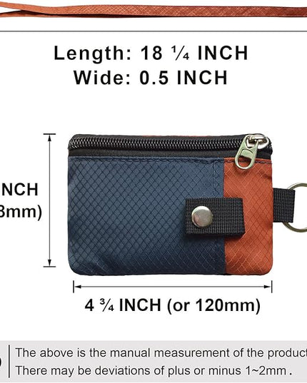 Minimalist RFID Blocking Small Wallet with ID Window,WaterResistant Zip Id Case Wallet with Lanyard Keychain for Cards,Cash,Travel,Women,Men