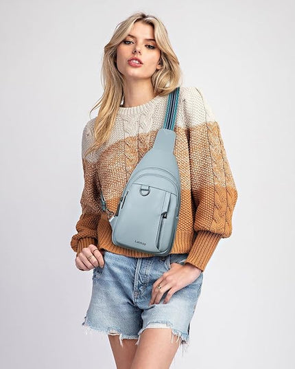 7L Sling Bag for Women Men Leather Small Sling Backpack Daypack Anti Theft Fanny Pack Crossbody Purse Travel