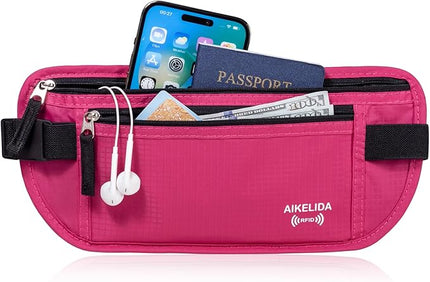 RFID Blocking Passport Holder - Money Belt & Travel Wallet, Travel Belt Bag Fanny Pack for Women