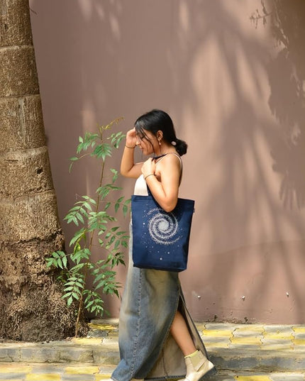 Ecoright Tote Bag for Women with Zipper, Small Tote Bag, Canvas Bag, Reusable Cotton Bag for Beach, Grocery, School & Work