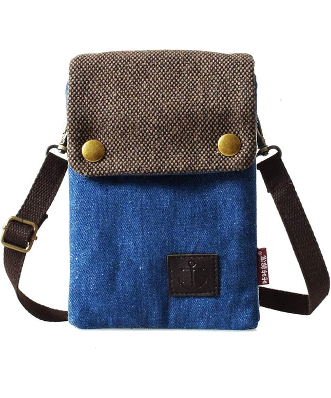Women's Small Crossbody Bags Canvas Cellphone Purse Coin Pouch Wallet Mini Shoulder Handbags Wristlet Clutch
