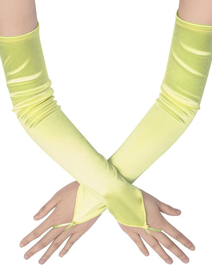 BABEYOND Long Opera Party 20s Satin Gloves Stretchy Adult Size Elbow Length