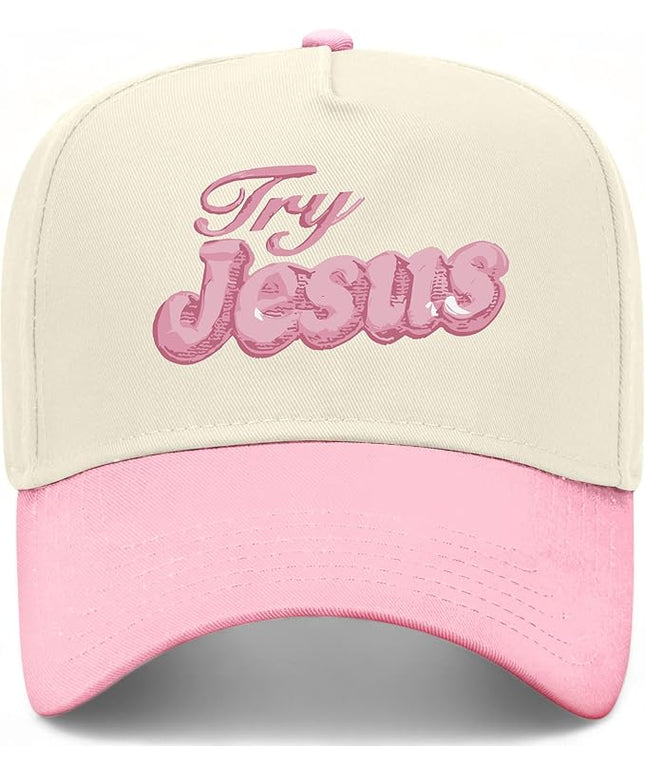 Try Jesus Hat | Premium Vintage Trucker Hat with Adjustable Snapback for Men and Women