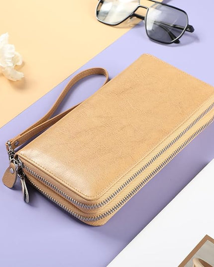 Lavemi Small Compact Women Wallet RFID Blocking Genuine Leather Bifold Purse with ID Windows