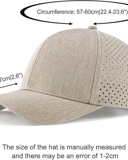 VOBOOM Men Snapback Trucker Hat, Baseball Cap for Breathable Side Laser Cut Holes