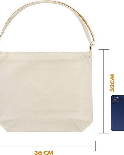 Women's blank large Size Canvas Crossbody Tote Handbags Shoulder Bag