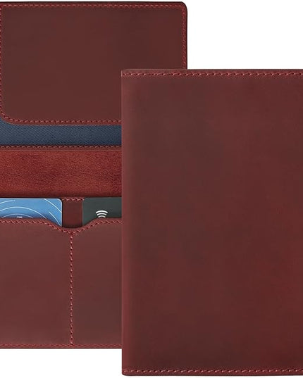 Jack&Chris Leather Passport Holder, Handmade Passport cover, Travel Wallet Cover Case for Men and Women, Leather Travel Documents Organizer Protector, JC107