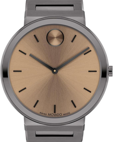 Movado Bold Horizon Ultra Thin Watch for Men and Women - Swiss Made - Water Resistant 3ATM/30 Meters - Sleek and Slim Premium Luxury Wristwatch for Everyone - 40mm