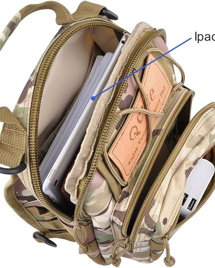 Qcute Tactical Backpack, Waterproof Military Cross-body Molle Sling Shoulder Backpack Chest Bag for Outdoor Every Day Carry