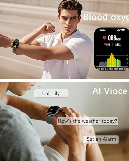 Smart Watch for Women Men Fitness: Make Answer Call Digital Mens Watches Waterproof Running Smartwatch for Android Phone iPhone Samsung Compatible Heart Rate Monitor SpO2 Pedometer Step Tracker