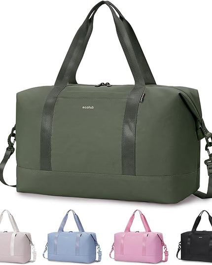 ECOHUB Travel Duffel Bag Water Resistant Weekender Bag Carry On Bags for Women Sport Gym Bags for Men Hospital Bag for Labor and Delivery Overnight Bag Luggage Bag with Trolley Sleeve 30L Army Green
