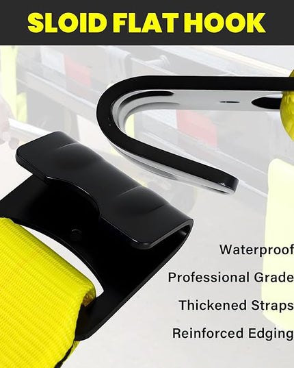 4'' x30' Winch Straps with Flat Hooks, Heavy Duty Trailer Winch Straps, 16,200 lbs Breaking Strength Flatbed Straps, 4in x 30ft Cargo Control for Flatbed Trailer, Truck, Utility Trailer(4 Pack)
