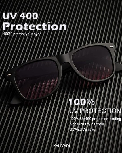 KALIYADI Polarized Sunglasses for Men and Women Matte Finish Sun glasses Color Mirror Lens UV Blocking (3 Pack)
