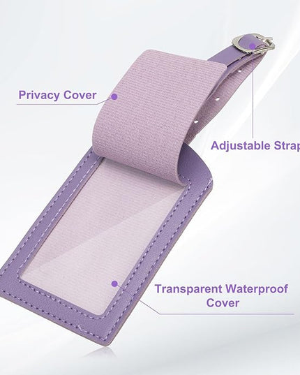 PATIKIL Passport Holder for Travel, Initial Passport Cover and Luggage Tag Set with Alphabet Chenille Letter Patch Travel Wallet Bag Suitcase Identifier for Women Family Travel Purple A