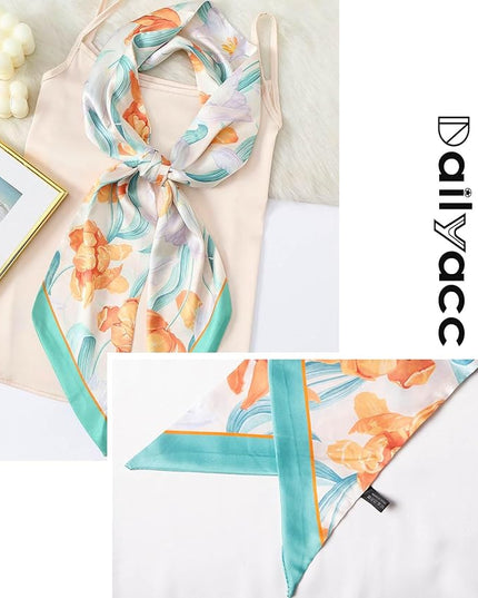 Dailyacc Hair Scarf for Women Fashion Silky Satin Headscarf Wrap Breathable Lightweight Neck Scarves For Handbag