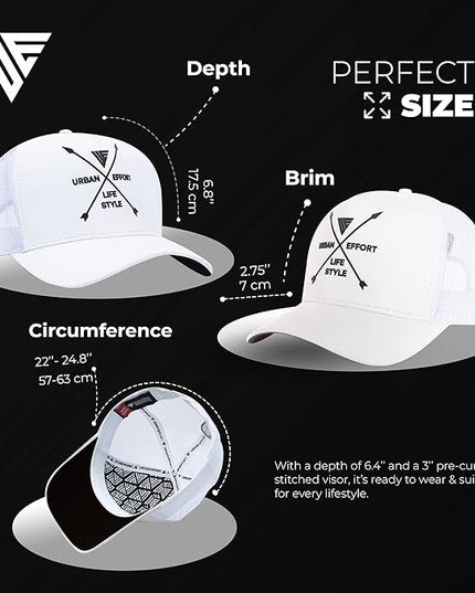 Urban Effort Mesh Back Cap - for Men and Women Baseball Hat 5-Panel Trucker Hat - Great Snapback Closure for Hunting & Hiking