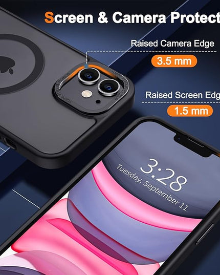Hython Case for iPhone 11 Case Magnetic Translucent Matte Phone Cases 6.1" [Compatible with MagSafe] Thin Slim Fit Shockproof Bumper Hard Protective Cover for Women Men Girls, Frosted Black