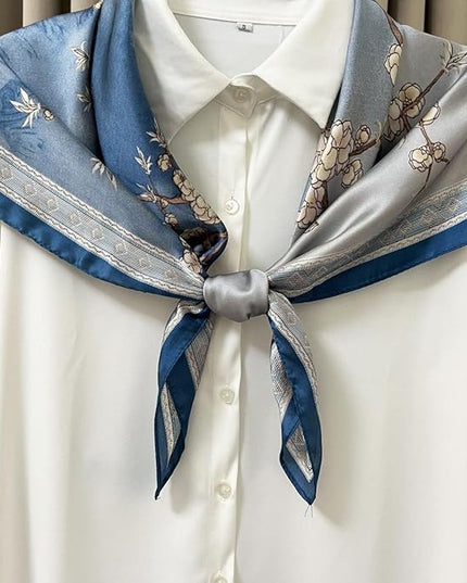 Julunar Silk Like Head Scarf for Women - Satin Large Hair Scarves - 35" Square Silk Hair Wrap for Sleeping with Gift Packed