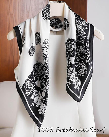100% Mulberry Silk Scarf for Women Hair Lightweight Square Neckerchief Wrap For Head Scarves 21"