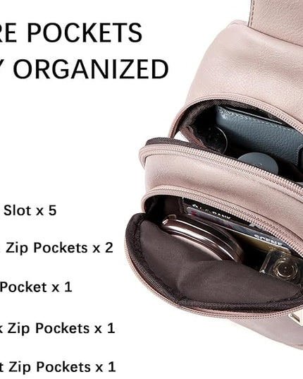 BOSTANTEN Small Sling Bag for Women Leather Crossbody Bags Fanny Pack Chest Bag for Travel