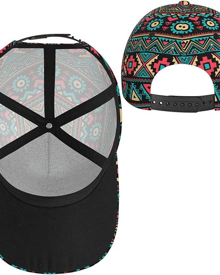 African Ethnic Tribal Style Baseball Cap for Men Women, Fashion Adjustable African Hat Casual Trucker Hats Sun Caps