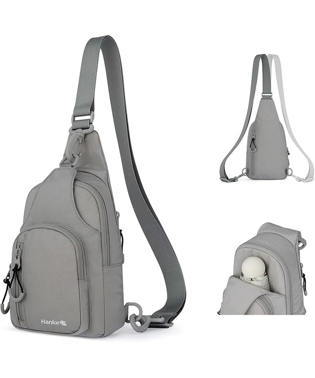 Hanke Crossbody Sling Bag for Women Men, Small & Large Casual Cross Body Sling Bags, Chest Bag for Outdoor Hiking Travel