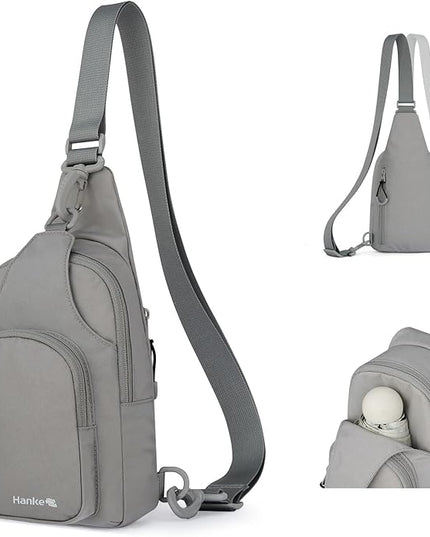 Hanke Crossbody Sling Bag for Women Men, Small & Large Casual Cross Body Sling Bags, Chest Bag for Outdoor Hiking Travel