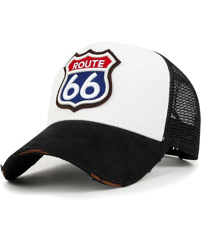 ililily Premium Road Trip Vintage Distressed Snapback Trucker Hat Baseball Cap