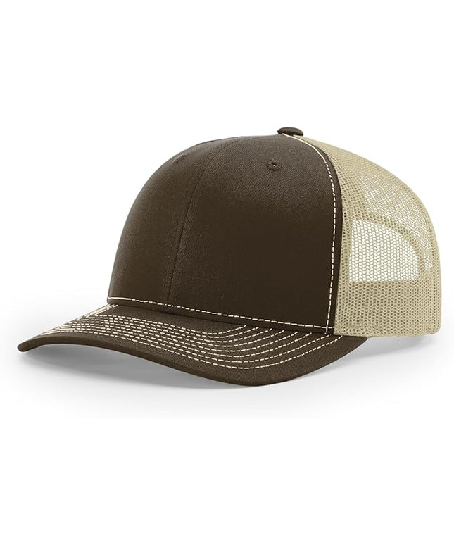 Richardson 112 Trucker Hat - Premium Adjustable Snapback Hat - Structured Six Panel Richardson Blank Caps