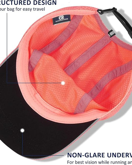 GADIEMKENSD Women's Race Day Running Cap Performance Mesh Hat - Excellent Ventilation, Lightweight, Reflective Safety