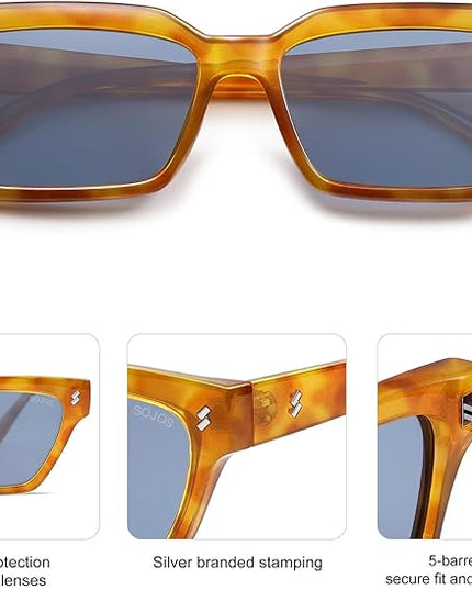 SOJOS Trendy Polarized Sunglasses Womens Men Retro Vintage 90s Cute Cat Eye Narrow Sun Glasses SJ2381