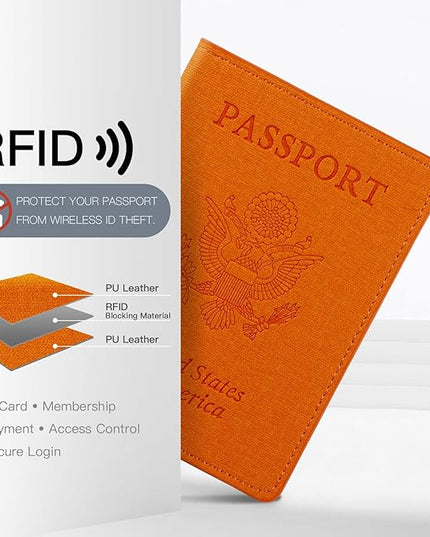 Passport Holder,Travel Accessories,Travel Gifts(Organge)