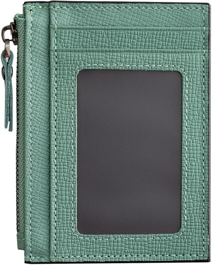 ilovever Slim Wallet for Women Small Leather RFID Blocking Credit Card Holder Minimalist Front Pocket Wallet with Coin Purses & Pouches,Green