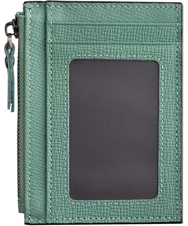 ilovever Slim Wallet for Women Small Leather RFID Blocking Credit Card Holder Minimalist Front Pocket Wallet with Coin Purses & Pouches,Green