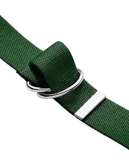 Falari Canvas Web Belt Metal Double D Ring Buckle for Men Women Casual Cloth Military Style Belt 1 1/2" Wide