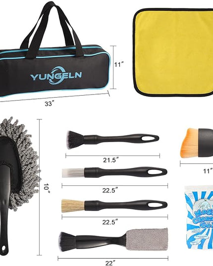 Car Detailing Brush Kit with Detail Brushes,Car Interior Detailing Brushe,Car Dust Brush,Cleaning Gel,Car Interior Cleaning Tool for Truck, SUV, Interior Car Accessories