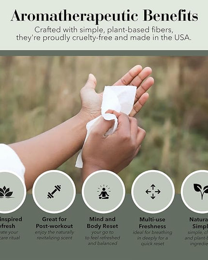 Herban Essentials - Eucalyptus Wipes & Towelettes - Essential Oil Wipes for Hands & Body - Travel Size Essentials and Toiletries - Natural, Individually Wrapped, Disposable & Moist Refresh (7 count)