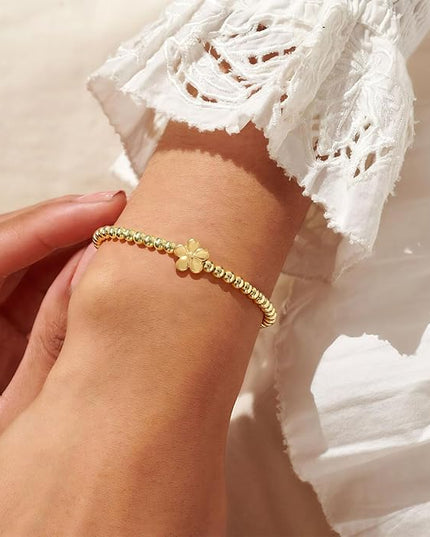 Gold Bracelets for Women 14K Gold Beaded Bracelets Stackable Bracelets for Women Gold Charm Bracelet Non Tarnish Gold Jewelry for Women Trendy